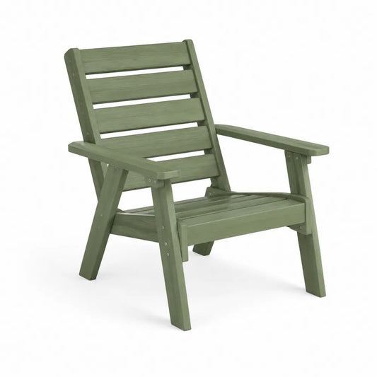 Fauteuil de jardin en bois avec accoudoirs, vert sauge, 68 × 75 × 90 cm
